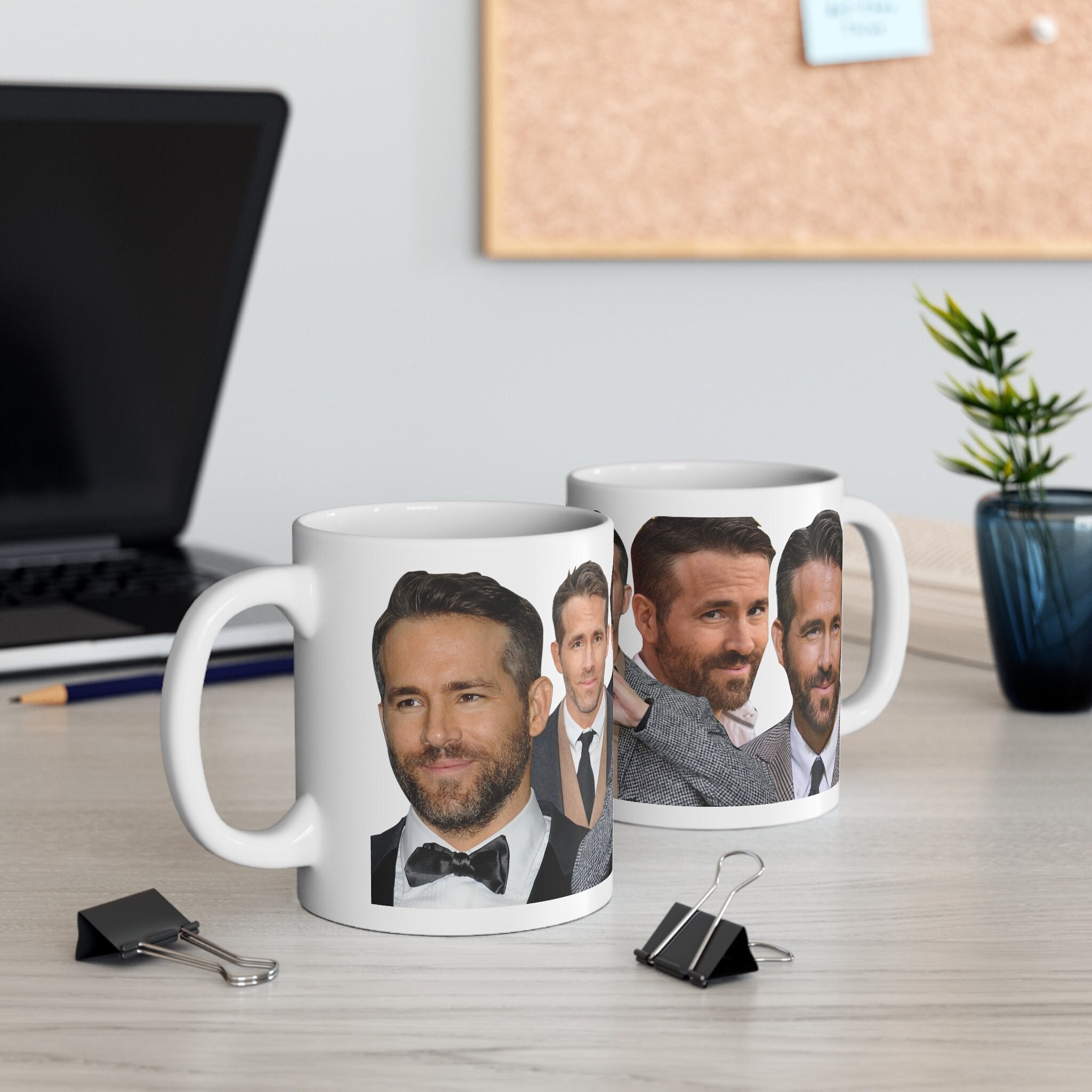 Ryan Reynolds Classic Mug Simple Picture Gifts Handle Round Image Design  Drinkware Coffee Cup Printed Tea