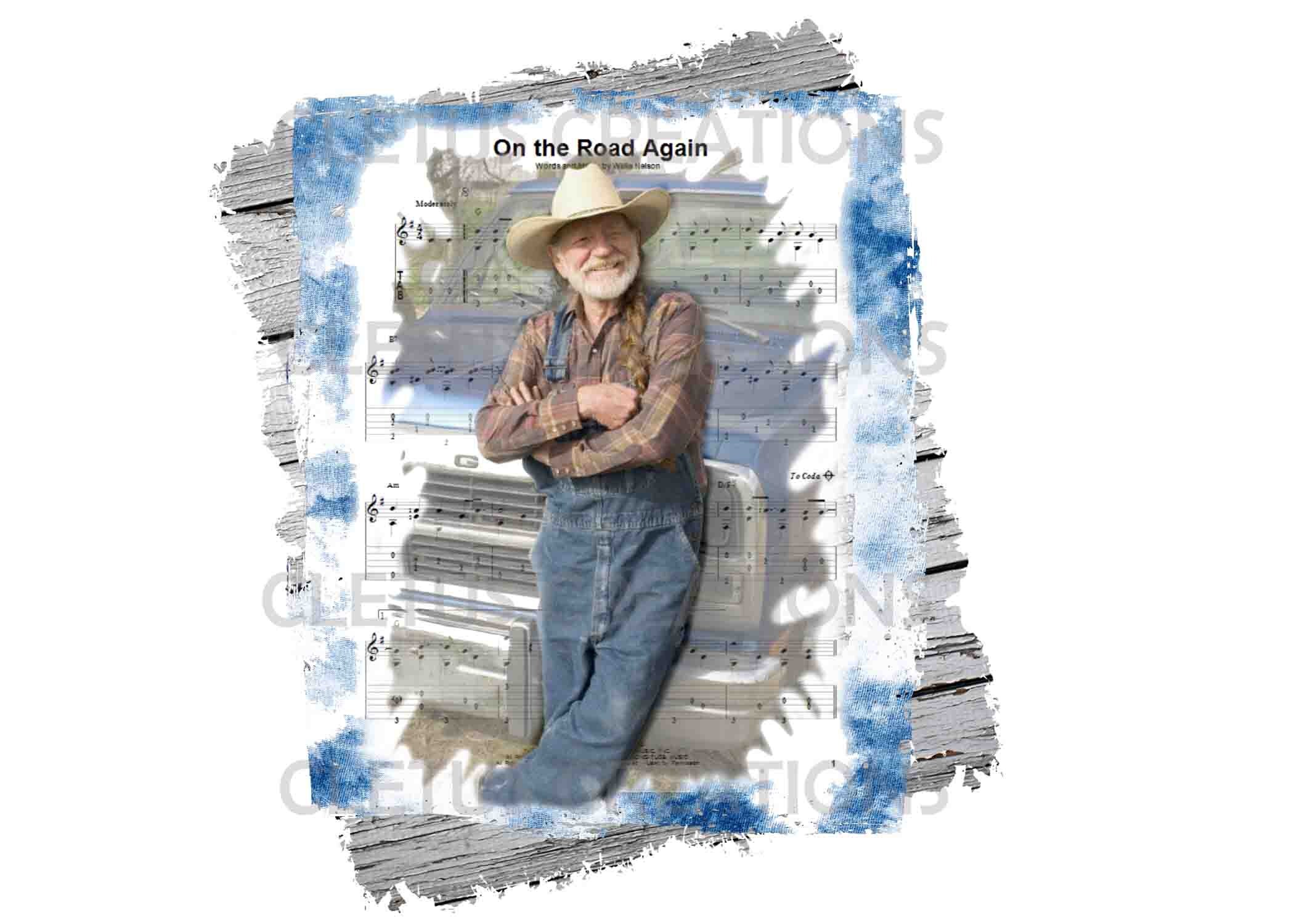 Willie Nelson On the Road Again sheet music digital download Etsy