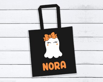 Ghost Personalized Halloween Bag, Trick or Treat, Candy Bag, Halloween Gift