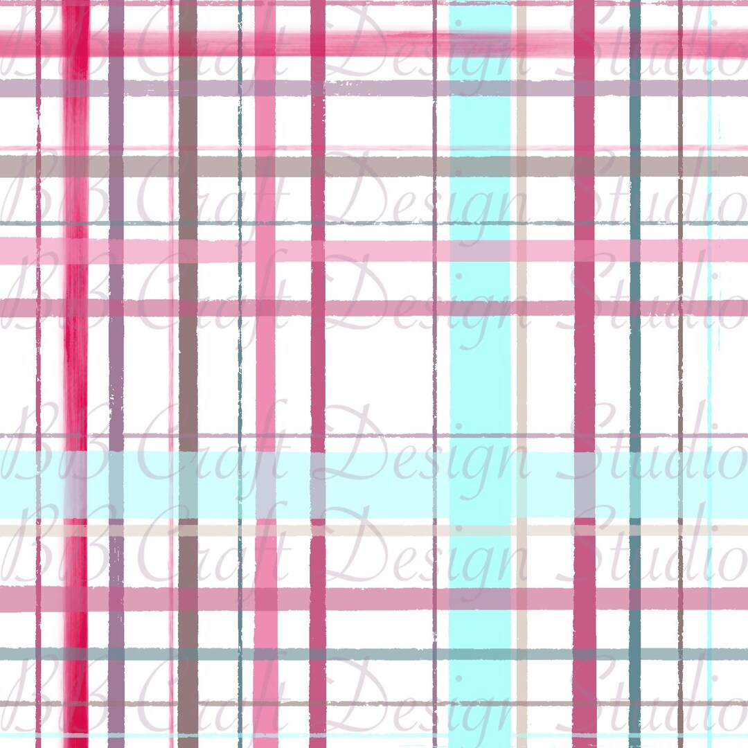 Pink and Blue Plaid Seamless Pattern | Digital Paper - Etsy
