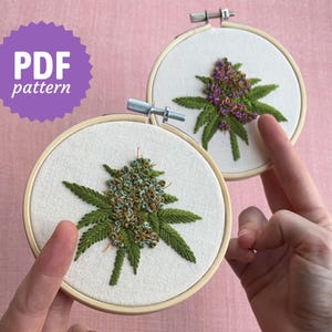 White Widow / Purple Haze – PDF-Stickmuster & Anleitung – Geeignet für Anfänger (Cannabis, Marihuana, Haschisch, 420, Ganja)