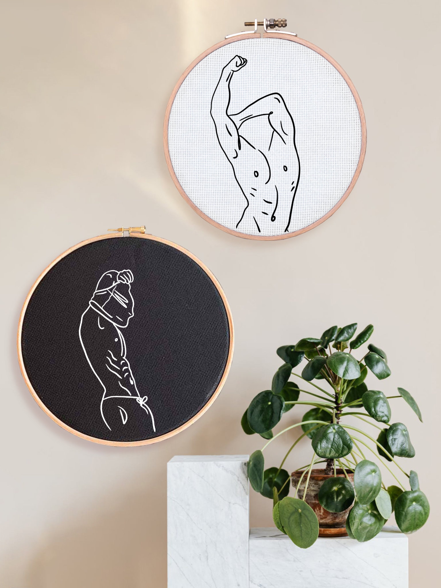 Manly Line Pattern Manlines - 6 Embroidery PDF Patterns & Instructions - Beginner Friendly ...