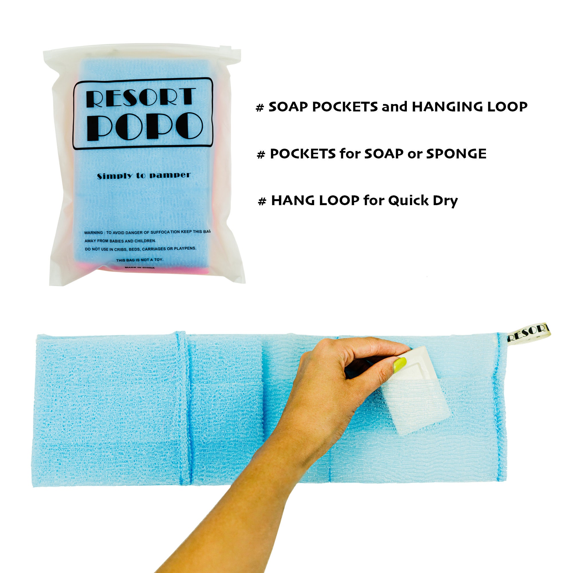 Asian Exfoliating wash cloths bath scrub 2pcs Italy towel Etsy