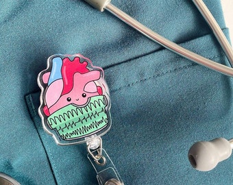 Tachy Sweater badge reel -  medical, doctor, nurse, cardiologist, cardiac surgeon, CICU, critical care, ER, hospital ID badge holder