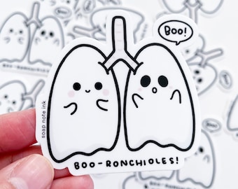 Boo-ronchioles - vinyl sticker, Halloween, respirology, respiratory therapist, lungs, medical sticker for doctor, nurses