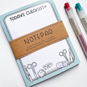 Surgical Checklist Notepad - surgeon, nurse, dentist, veterinary, medical student, medical notepad