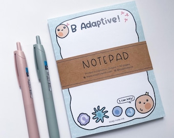 B Adaptive Notepad - allergy and immunology, allergist, immunologist, T cells, B cells, doctor, nurse, medical notepad gift