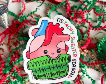 Tachy Sweater sticker - doctor, nurse, cardiology, bypass surgery, cardiovascular surgeon, medical sticker