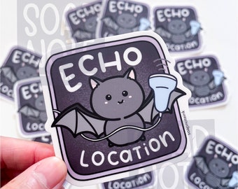 Echo-location - Halloween medical sticker, ultrasound, sonographer, radiologist, cardiology, echocardiogram, doctor, nurse, rad tech, bats