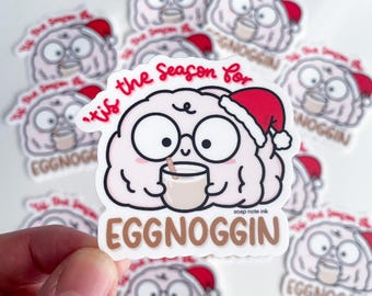 Eggnoggin - adesivo medico, dottore, infermiere, neurologia, psichiatria, neurochirurgia, adesivo simpatico a forma di cervello