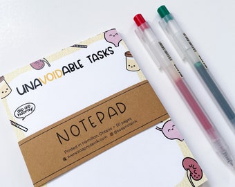 UnaVOIDable Tasks Notepad - doctor, nurse, urine, nephrology, urologist, pelvic physiotherapist, urogynecologist, medical notepad