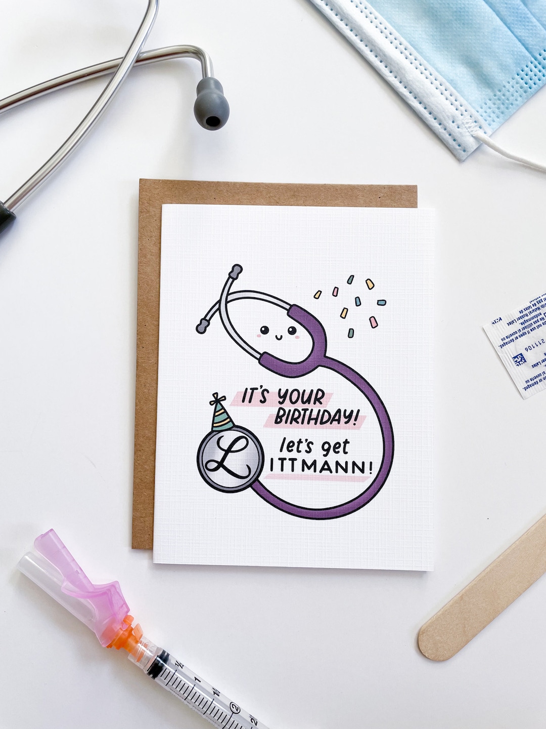 Let's Get Littmann Birthday Card, Card for Doctor, Nurse, Cardiologist