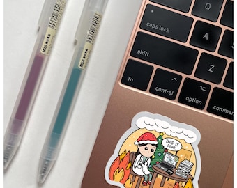 This is Fine holiday sticker - doctor, nurse, family doctor, internal medicine, residency, healthcare, medical pun