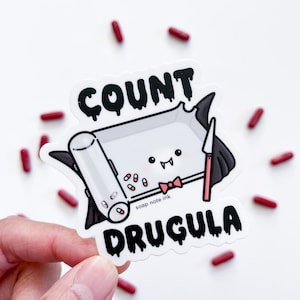 Count Drugula - Halloween vinyl sticker, pharmacist, pharmacy student, doctor, pharmacy tech, doctor, nurse, medical sticker