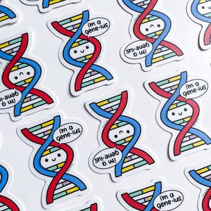 I'm a Gene-ius sticker medical genetics, DNA, research, PhD, geneticist, molecular genetics, physician, medical student image 3