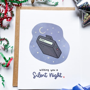 Ik wens je een stille nacht: kerstkaart, arts, verpleegkundige, student geneeskunde, arts, stagiair, semafoon