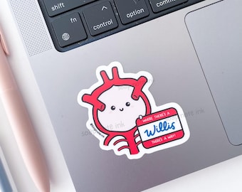 Circle of Willis - vinyl sticker, vascular surgery, brain, neurology, doctor, interventional radiology, medical sticker