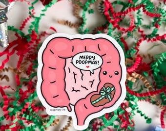 Merry Poopmas - medical sticker, doctor, nurse, gastroenterologist, general surgery, colonoscopy