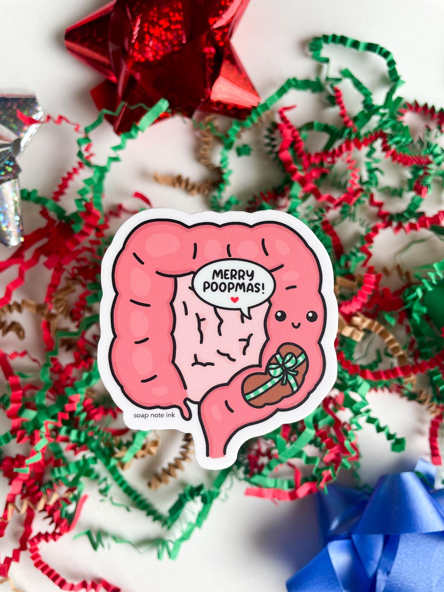 Colonoscopy Sticker Designs Merry Poopmas - Medical Sticker, Doctor, Nurse, Gastroenterologist ...