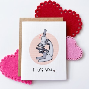 I Lab You; doctor, genetics, scientist, biology, PhD greeting card