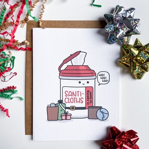 Santi Cloths arriva in città: biglietto di auguri natalizio, gioco di parole medico, infermiere, dottore, operatore sanitario