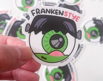 Franken-stye sticker - Halloween, optometrist, ophthalmologist, optician, Frankenstein, nurse, doctor, eyeball, eye tech