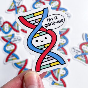 I'm a Gene-ius sticker medical genetics, DNA, research, PhD, geneticist, molecular genetics, physician, medical student image 2