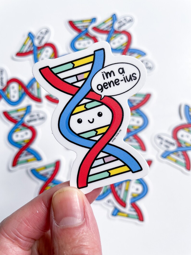 I'm a Gene-ius sticker medical genetics, DNA, research, PhD, geneticist, molecular genetics, physician, medical student image 2