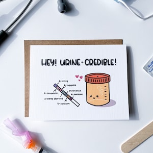 Orina Creíble - tarjeta de agradecimiento, doctor, enfermera, día de la madre, urólogo, nefrólogo, trabajador de la salud