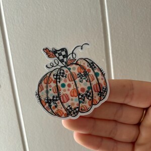 Cute Fall Pumpkin Sticker, Autumn, Gift