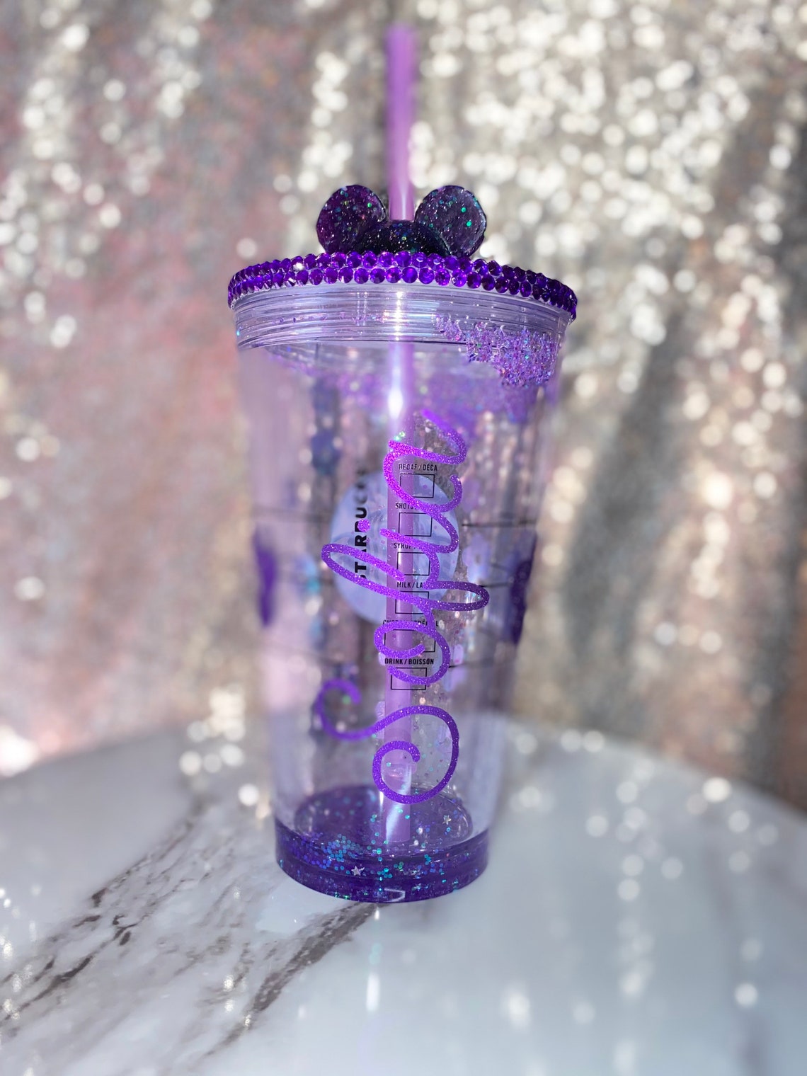 Purple And Pink Floral Starbucks Cup Etsy