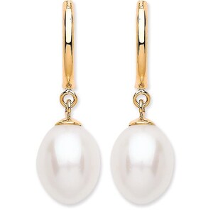 9ct Real Gold Pearl Earrings - Fresh Water Pearls - Drop Earrings - 375 Gold Hallmarked