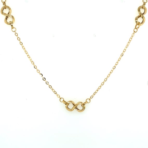 9ct gold infinity necklace clearance