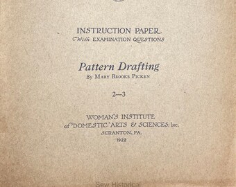 Woman's Institute of Domestic Arts and Sciences - Pattern Drafting - PDF