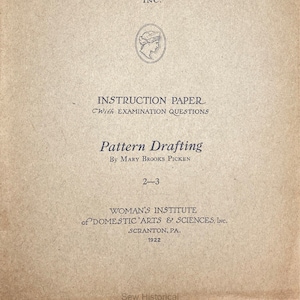 Woman&#39;s Institute of Domestic Arts and Sciences - Pattern Drafting - PDF