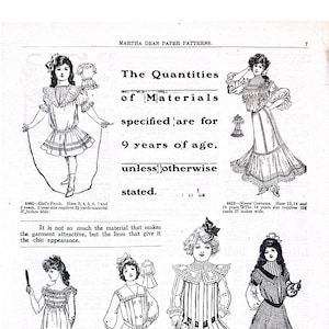 Martha Dean Paper Patterns/Catalogo The Little Folks Pattern Co. - 1902 - PDF