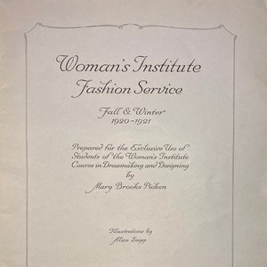 Woman&#39;s Institute Fashion Serivce - Fall 1920/Winter 1921 - PDF