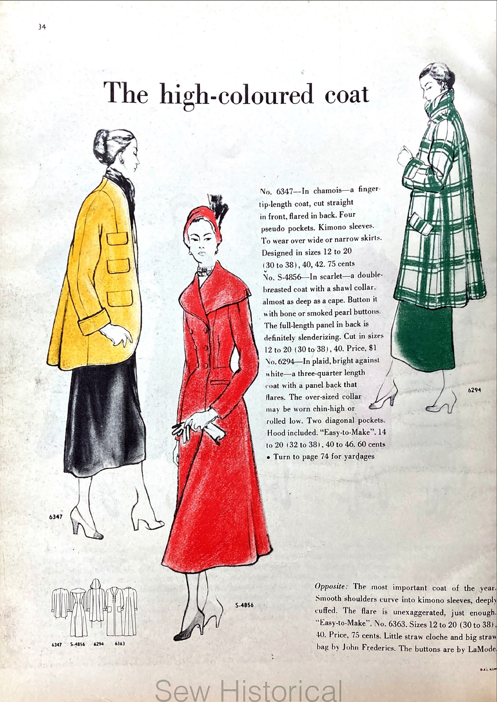 Vogue Pattern Book - April/may 1948 - PDF - Etsy