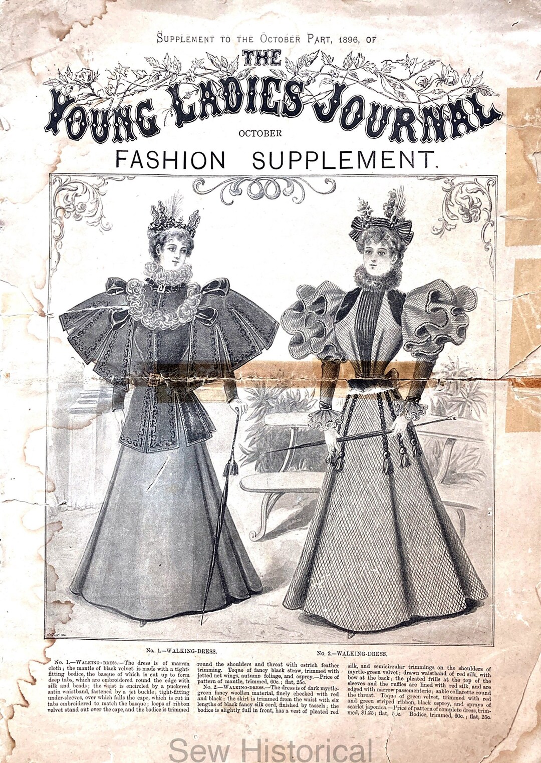 The Young Ladies' Journal Fashion Supplement - October 1896 - PDF - Etsy