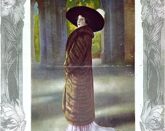 9】1884年 フランス アンティーク 洋書 PRINTEMPS ファッション誌 ファッション・イラストレイテッド 1900、1900年代の正真正銘の