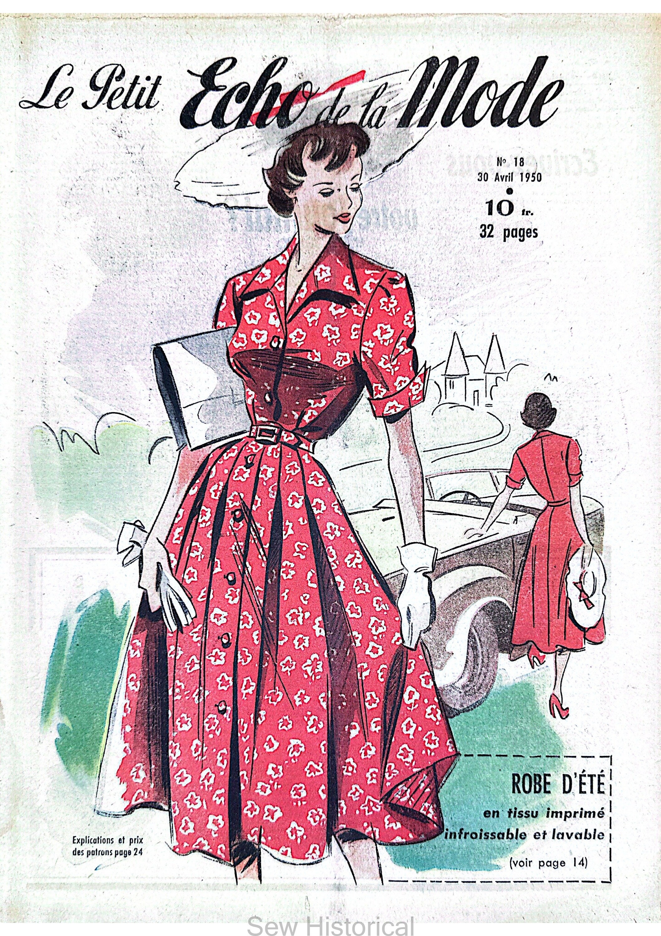 Patron De Couture VINTAGE Echo De La Mode - Robe Col Rond Taille 44 (Années 60) | Occasion