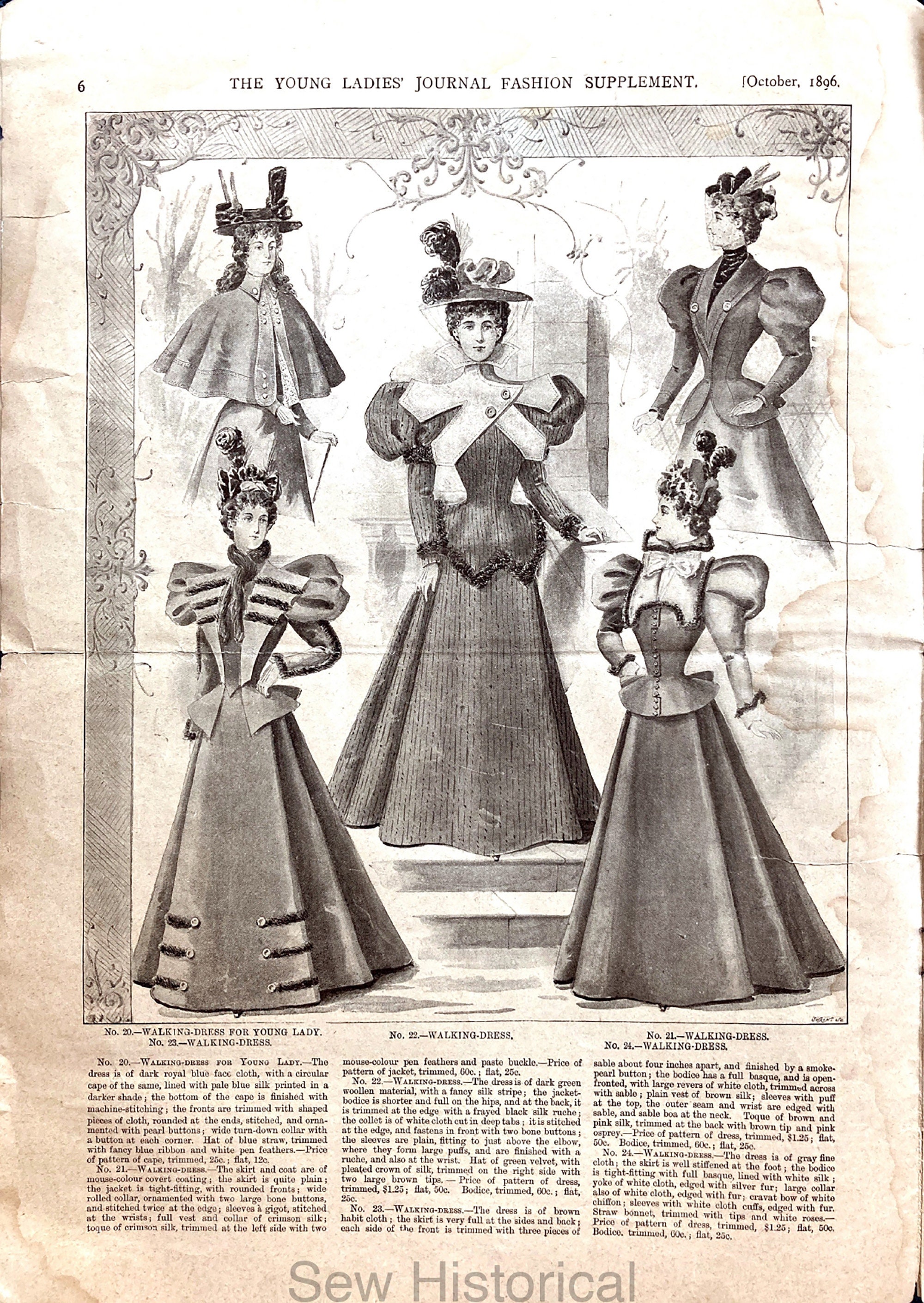 The Young Ladies' Journal Fashion Supplement - October 1896 - PDF - Etsy