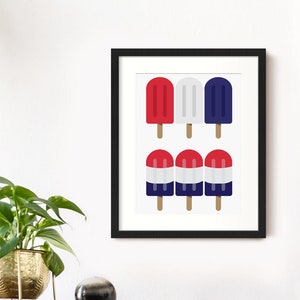 4 luglio Arte stampabile / 4 luglio Stampa artistica a parete / Arredamento estivo / America 4 luglio Arte / Red White and Blue Art / Download digitale
