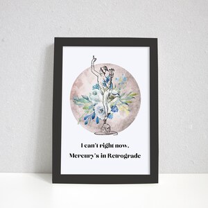 Mercury Retrograde Printable Art Poster | Digital Download | Mercury In Retrograde | Word Art | Quote Art