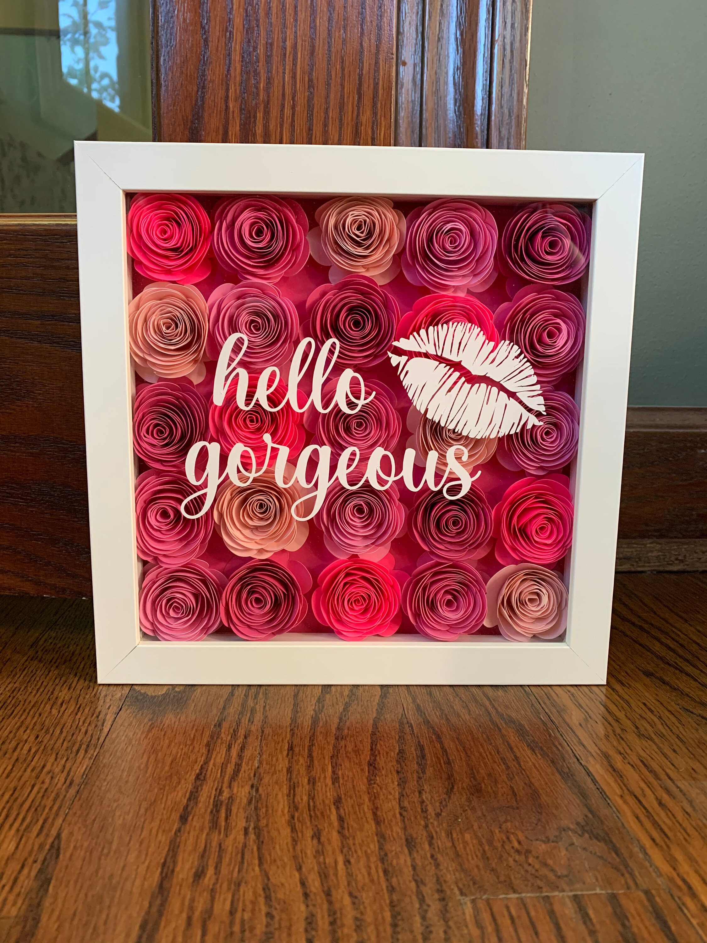 Custom Rose Shadow Box Personalized Paper Flower Shadow Box Etsy UK