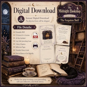 The Forgotten Shelf Solo Journaling Game | Cozy Bookshop Writing Prompts (PDF Download) image 5