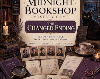 Midnight Bookshop Mystery Game | Cozy Detective Puzzle (Digital Download)