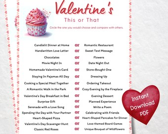 Valentines Day This or That Printable Game, Valentines Party Game ...