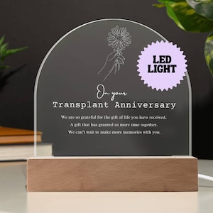 Transplant Anniversary Acrylic Arch, Transplant Recipient Gift, Transplant Survivor, Kidney Transplant, Heart Transplant, Liver Transplant