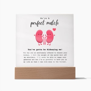 Nierenspender LED-Acryltafel, Nierentransplantatgeschenk, Lebendspendergeschenk, Nierenspender-Dankeschön-Geschenke, Wohnkultur, Nierenspendergeschenke